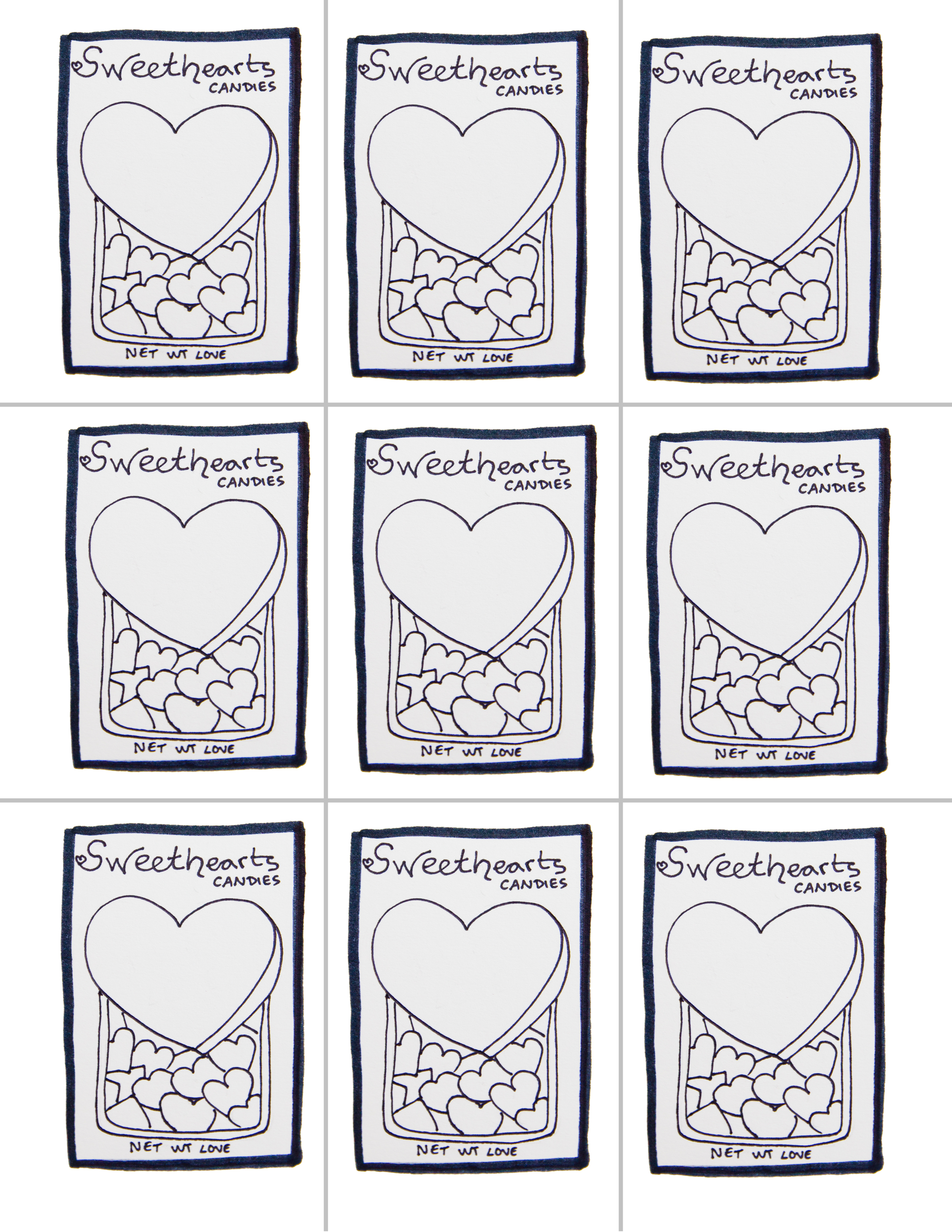 valentine sweetheart candy coloring pages - photo #27